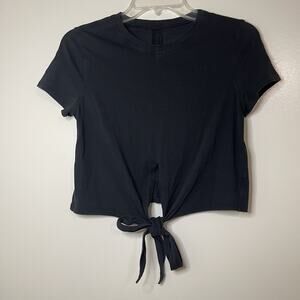 Lululemon black short sleeve tie tshirt size US 4